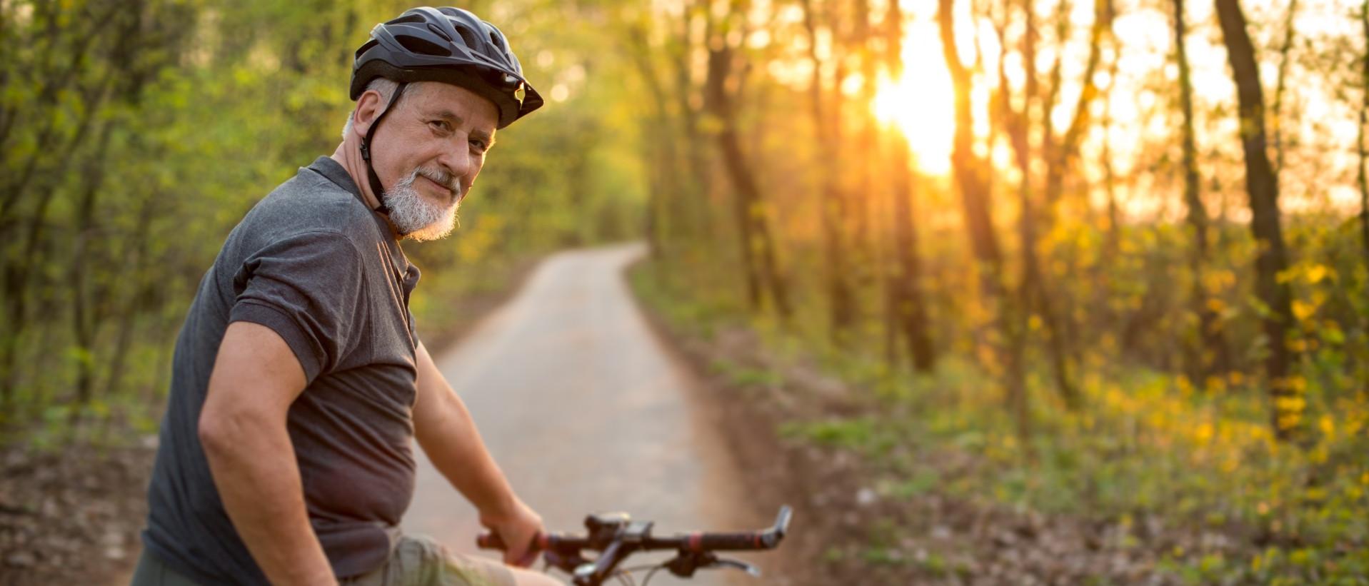 person biking on the path